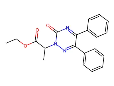 Ethyl 2-(3-oxo-5,6-diphenyl-1,2,4-triazin-2(3H)-yl)propanoate structure