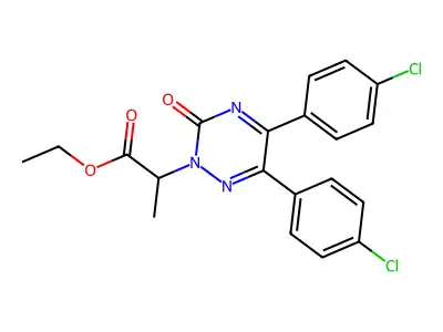 1,2,4-Triazine-2(3H)-acetic acid, 5,6-bis(4-chlorophenyl)-alpha-methyl-3-oxo-, ethyl ester structure