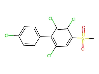 4-Methylsulfonyl-2,3,6,4'-tetrachlorobiphenyl structure