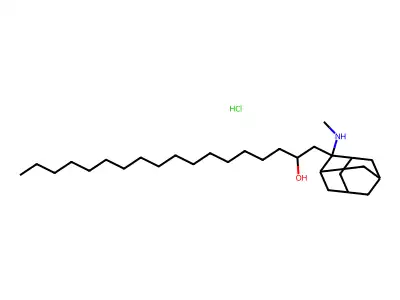 alpha-Hexadecyl-2-(methylamino)tricyclo(3.3.1.1(sup 3,7))decane-2-ethanol hydrochloride structure