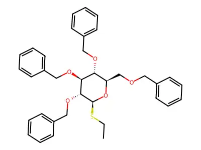 Ethyl 2,3,4,6-tetra-O-benzyl-beta-D-thiogalactopyranoside structure