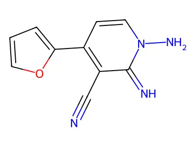 1-Amino-4-(2-furyl)-2-imino-1,2-dihydro-3-pyridinecarbonitrile structure