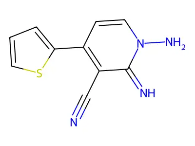 1-Amino-2-imino-4-(2-thienyl)-1,2-dihydro-3-pyridinecarbonitrile structure