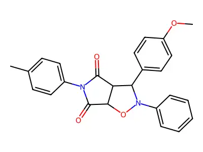 3-(4-methoxyphenyl)-2-phenyl-5-(p-tolyl)dihydro-2H-pyrrolo[3,4-d]isoxazole-4,6(5H,6aH)-dione structure