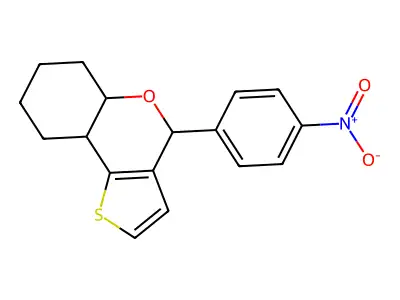4-(4-nitrophenyl)-5a,6,7,8,9,9a-hexahydro-4H-thieno[3,2-c]chromene structure