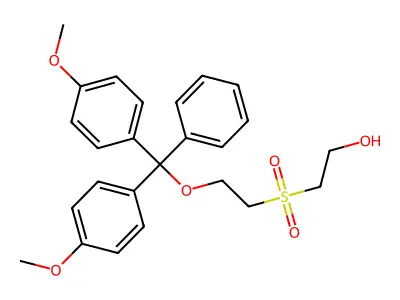 2-((2-(Bis(4-methoxyphenyl)(phenyl)methoxy)ethyl)sulfonyl)ethan-1-OL structure