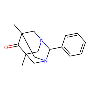 5,7-Dimethyl-2-phenyl-1,3-diazatricyclo[3.3.1.1~3,7~]decan-6-one structure