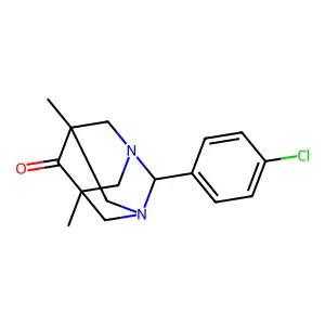 2-(4-Chlorophenyl)-5,7-dimethyl-1,3-diazatricyclo[3.3.1.1~3,7~]decan-6-one structure