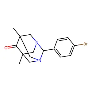 2-(4-Bromophenyl)-5,7-dimethyl-1,3-diazatricyclo[3.3.1.1~3,7~]decan-6-one structure