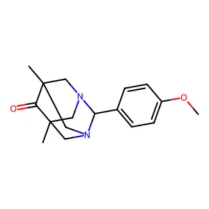 1,3-Diazaadamantan-6-one, 2-(4-methoxyphenyl)-5,7-dimethyl- structure