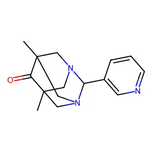 1,3-Diazaadamantan-6-one, 5,7-dimethyl-2-(3-pyridyl)- structure