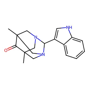 1,3-Diazatricyclo(3.3.1.1(sup 3,7))decan-6-one, 5,7-dimethyl-2-(1H-indol-3-yl)- structure