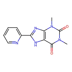 1,3-dimethyl-8-pyridin-2-yl-7H-purine-2,6-dione structure
