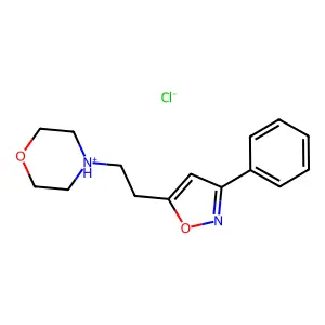 Isoxazole, 5-(2-morpholinoethyl)-3-phenyl, hydrochloride structure