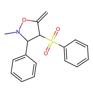 2-Methyl-5-methylene-3-phenyl-4-(phenylsulfonyl)isoxazolidine structure