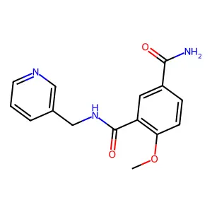 3-氨甲酰-(3'-吡啶甲基)-4-甲氧基-1-苯甲酰胺 structure