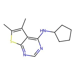 N-cyclopentyl-5,6-dimethylthieno[2,3-d]pyrimidin-4-amine structure