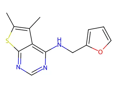 N-(furan-2-ylmethyl)-5,6-dimethylthieno[2,3-d]pyrimidin-4-amine structure
