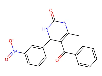 2(1H)-Pyrimidinone, 5-benzoyl-3,4-dihydro-6-methyl-4-(3-nitrophenyl)- structure