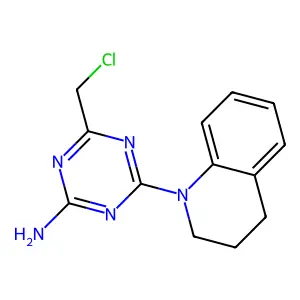 4-(chloromethyl)-6-(3,4-dihydroquinolin-1(2H)-yl)-1,3,5-triazin-2-amine structure