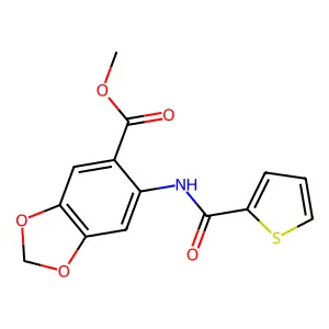 Methyl 6-(thiophene-2-carbonylamino)-1,3-benzodioxole-5-carboxylate structure