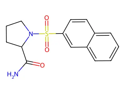 1-Naphthalen-2-ylsulfonylpyrrolidine-2-carboxamide structure