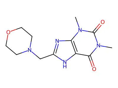 1,3-dimethyl-8-(morpholin-4-ylmethyl)-7H-purine-2,6-dione structure