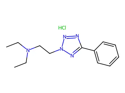 2H-Tetrazole-2-ethanamine, N,N-diethyl-5-phenyl-, monohydrochloride structure