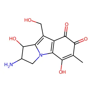 2,3-Dihydro-2-amino-1,7-dihydroxy-9-(hydroxymethyl)-6-methyl-1H-pyrrolo(1,2-a)indole-5,8-dione structure