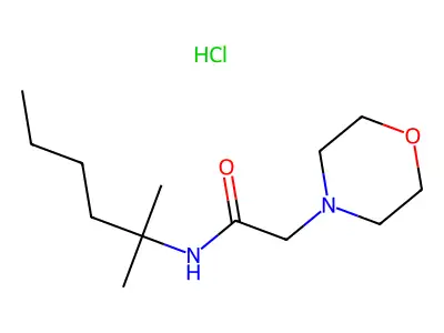 4-Morpholineacetamide, N-(1,1-dimethylpentyl)-, hydrochloride structure