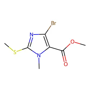 1H-Imidazole-5-carboxylic acid, 4-bromo-1-methyl-2-(methylthio)-, methyl ester structure