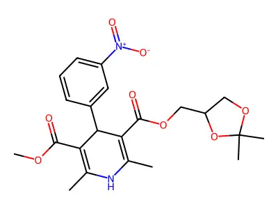 5-O-[(2,2-dimethyl-1,3-dioxolan-4-yl)methyl] 3-O-methyl 2,6-dimethyl-4-(3-nitrophenyl)-1,4-dihydropyridine-3,5-dicarboxylate structure