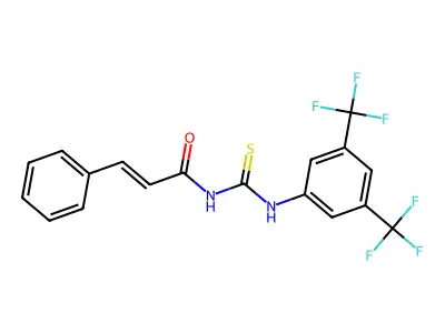 N-(((3,5-Bis(trifluoromethyl)phenyl)amino)thioxomethyl)-3-phenylprop-2-enamide structure