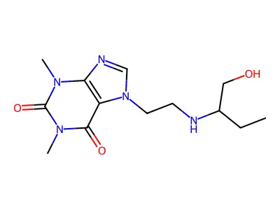 7-(2-(1-Hydroxy-2-butylamino)ethyl)theophylline structure