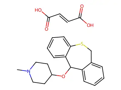 Piperidine, 4-((6,11-dihydrodibenzo(b,e)thiepin-11-yl)oxy)-1-methyl-, maleate (1:1) structure