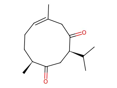 6,10-Dimethyl-3-propan-2-ylcyclodec-6-ene-1,4-dione structure