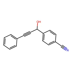 Benzonitrile, 4-(1-hydroxy-3-phenyl-2-propynyl)- structure