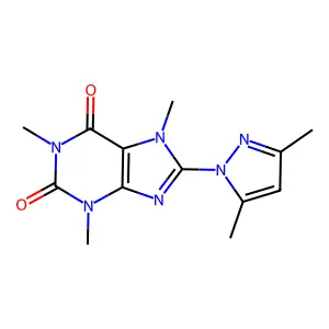 8-(3,5-Dimethylpyrazol-1-yl)-1,3,7-trimethylpurine-2,6-dione structure
