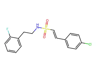 2-(4-chlorophenyl)-N-[2-(2-fluorophenyl)ethyl]ethene-1-sulfonamide structure