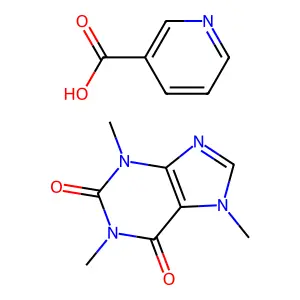 1,3,7-Trimethyl-1H-purine-2,6(3H,7H)-dione nicotinate structure