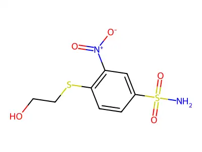 4-(2-Hydroxyethylsulfanyl)-3-nitrobenzenesulfonamide structure