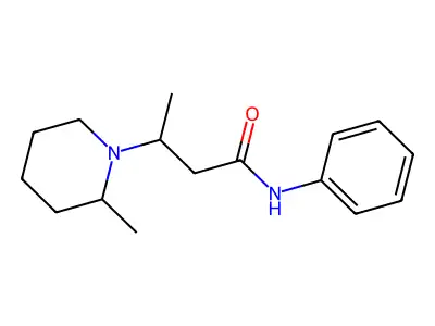 1-Piperidinepropionanilide, beta,2-dimethyl- structure