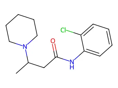 1-Piperidinepropionanilide, 2'-chloro-beta-methyl- structure