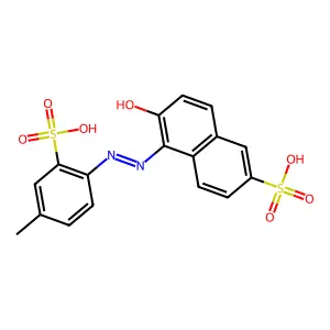 6-Hydroxy-5-[(4-methyl-2-sulfophenyl)diazenyl]naphthalene-2-sulfonic acid structure
