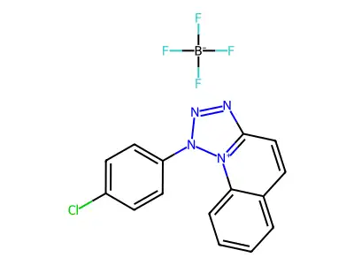 1-(4-chlorophenyl)-1H-[1,2,3,4]tetraazolo[1,5-a]quinolin-10-ium tetrafluoroborate structure