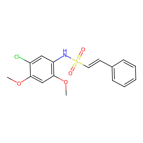 N-(5-chloro-2,4-dimethoxyphenyl)-2-phenylethene-1-sulfonamide structure