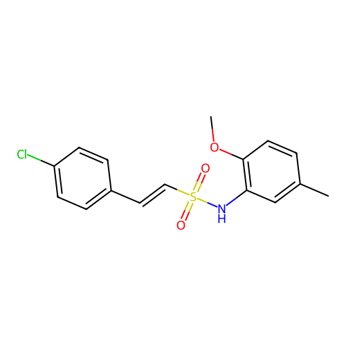 (E)-2-(4-chlorophenyl)-N-(2-methoxy-5-methylphenyl)ethenesulfonamide structure