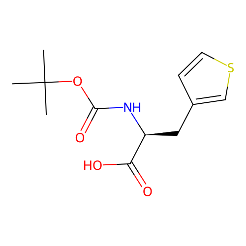 (S)-2-((tert-butoxycarbonyl)amino)-3-(thiophen-3-yl)propanoic acid structure