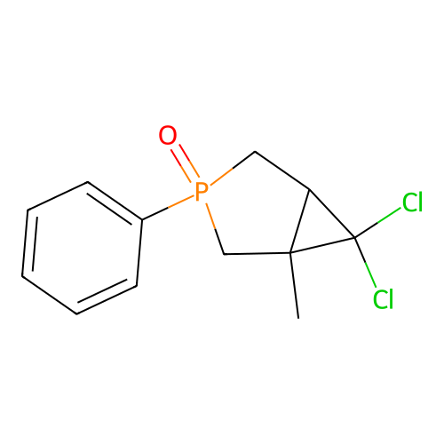 6,6-Dichloro-1-methyl-3-phenyl-3-phosphabicyclo[3.1.0]hexane 3-oxide structure