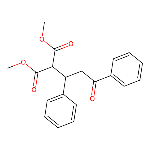 Dimethyl 2-(3-oxo-1,3-diphenyl-propyl)propanedioate structure
